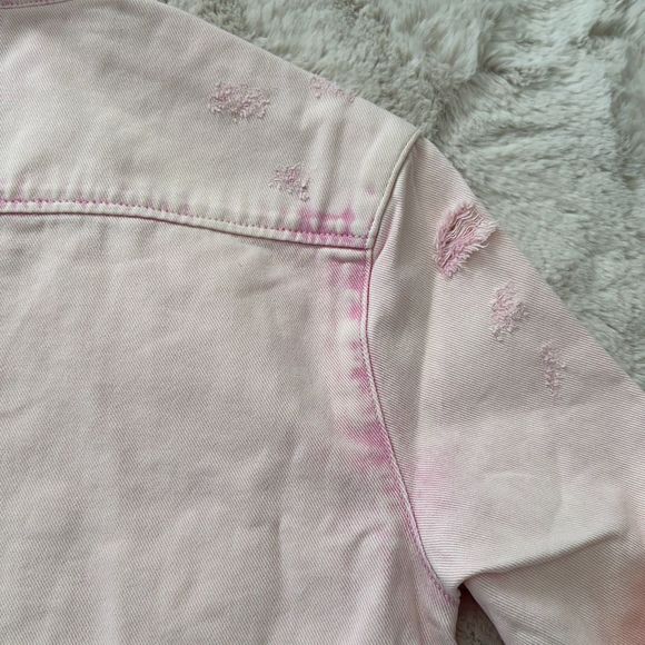 SER.O.YA Mariel Denim Button-Front Shirt Jacket Pink Size M - Picture 13 of 15